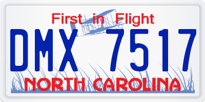 NC license plate DMX7517