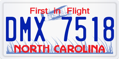 NC license plate DMX7518