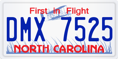 NC license plate DMX7525