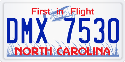 NC license plate DMX7530