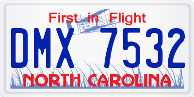 NC license plate DMX7532