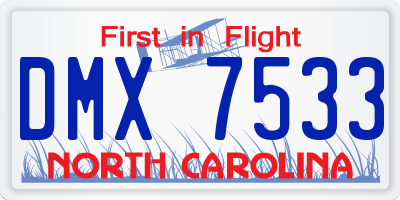 NC license plate DMX7533