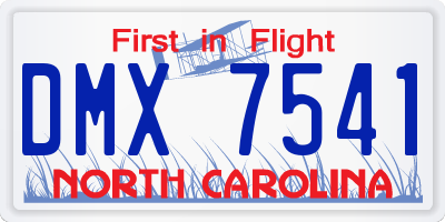 NC license plate DMX7541