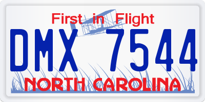 NC license plate DMX7544