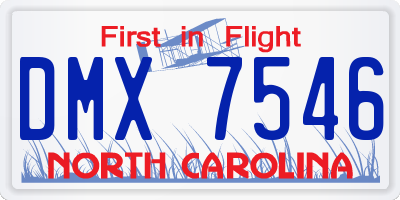 NC license plate DMX7546