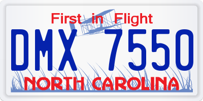 NC license plate DMX7550