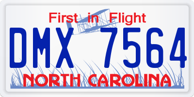 NC license plate DMX7564