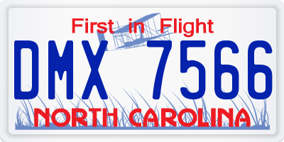 NC license plate DMX7566