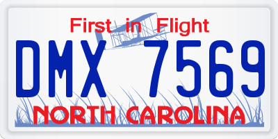 NC license plate DMX7569