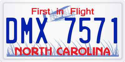 NC license plate DMX7571