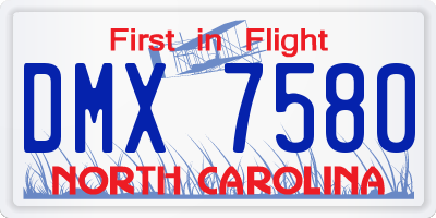 NC license plate DMX7580