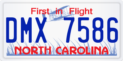 NC license plate DMX7586
