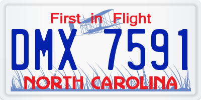 NC license plate DMX7591