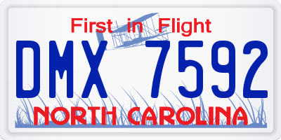 NC license plate DMX7592