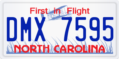 NC license plate DMX7595