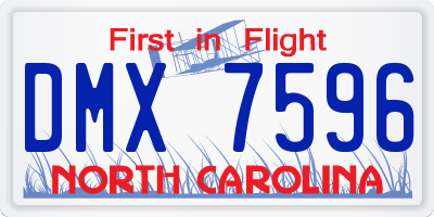 NC license plate DMX7596