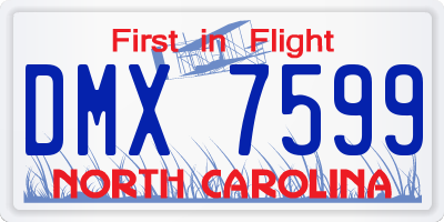 NC license plate DMX7599