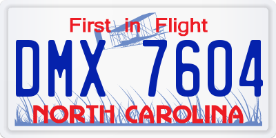 NC license plate DMX7604