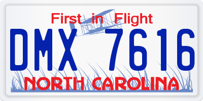 NC license plate DMX7616