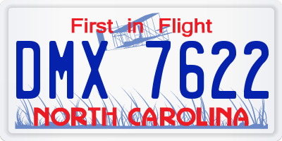 NC license plate DMX7622