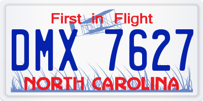 NC license plate DMX7627