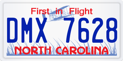 NC license plate DMX7628