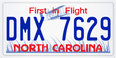 NC license plate DMX7629