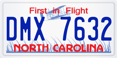 NC license plate DMX7632