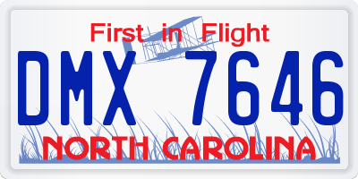 NC license plate DMX7646