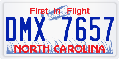 NC license plate DMX7657