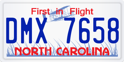 NC license plate DMX7658