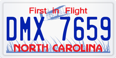 NC license plate DMX7659