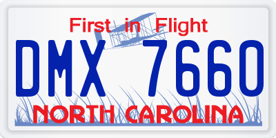 NC license plate DMX7660