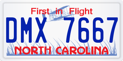 NC license plate DMX7667