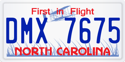 NC license plate DMX7675