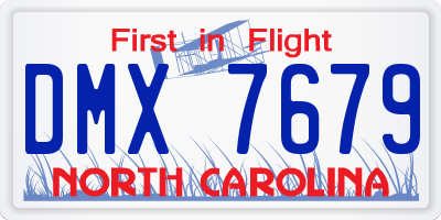 NC license plate DMX7679