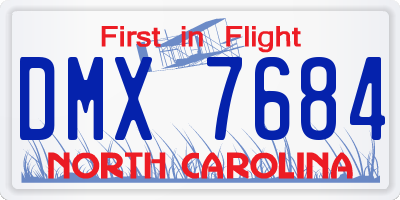 NC license plate DMX7684