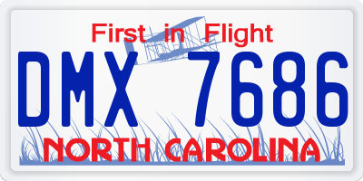 NC license plate DMX7686