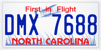 NC license plate DMX7688