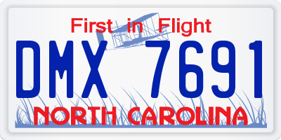 NC license plate DMX7691