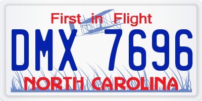 NC license plate DMX7696