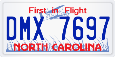 NC license plate DMX7697