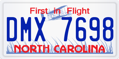 NC license plate DMX7698