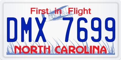 NC license plate DMX7699