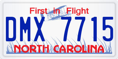 NC license plate DMX7715