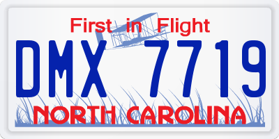 NC license plate DMX7719