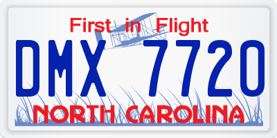 NC license plate DMX7720