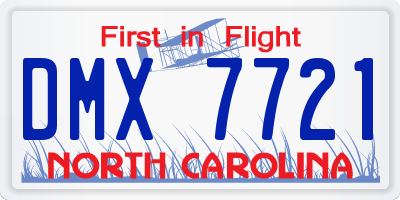 NC license plate DMX7721