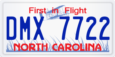 NC license plate DMX7722