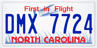 NC license plate DMX7724